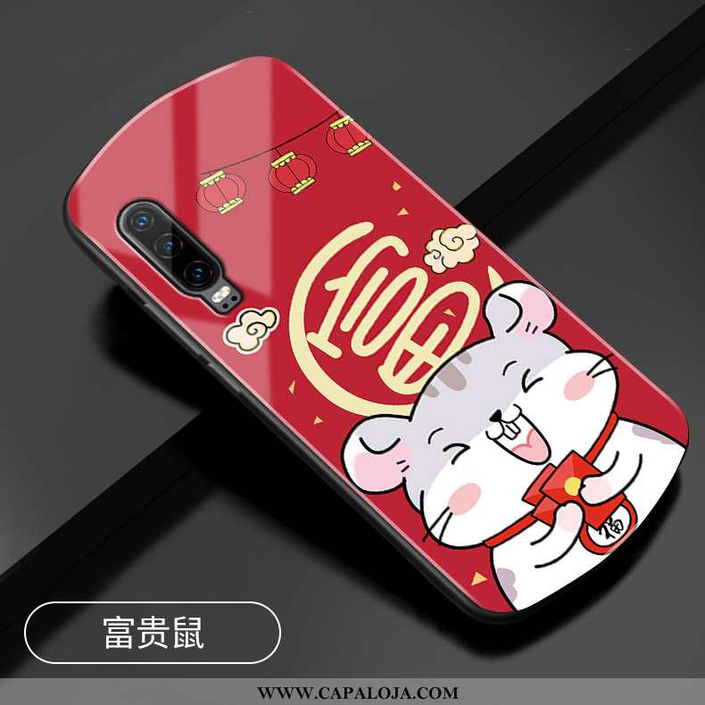 Capa Huawei P30 Vidro Cases Antiqueda Completa Vermelho, Capas Huawei P30 Protetoras Baratas