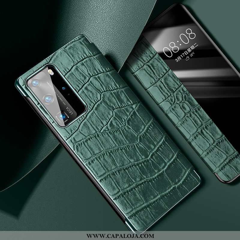 Capa Huawei P40 Acessorios Masculino Protetoras Super Vermelho, Capas Huawei P40 Couro Legitimo Bara