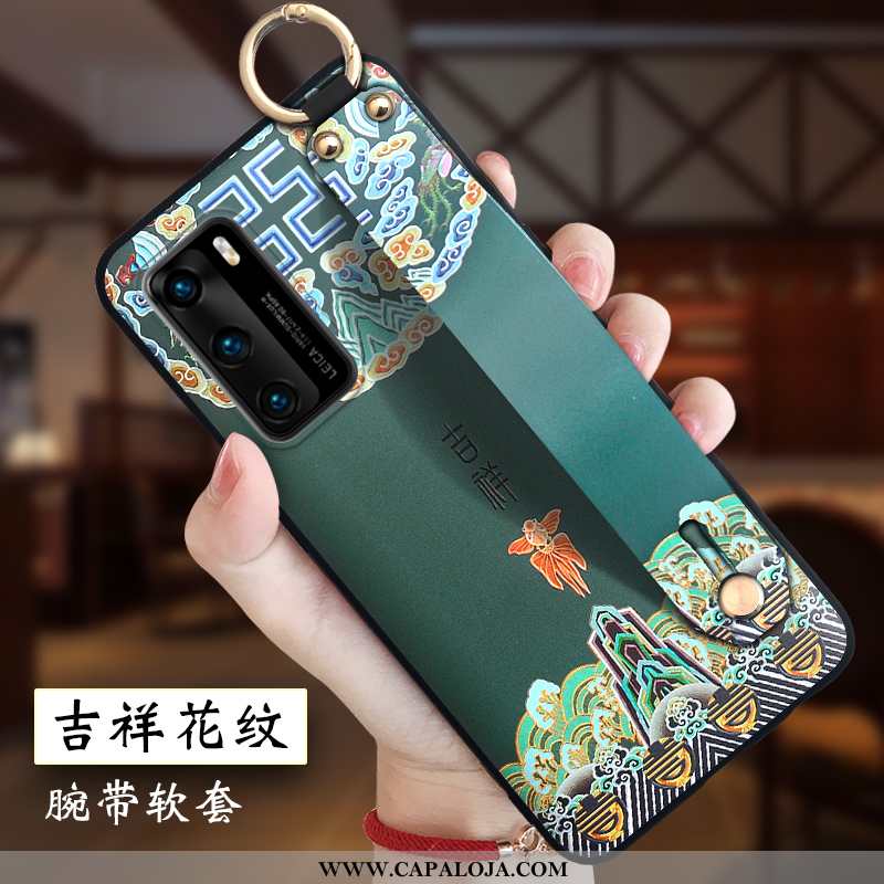 Capa Huawei P40 Criativas Completa Tendencia Silicone Verde, Capas Huawei P40 Slim Baratas