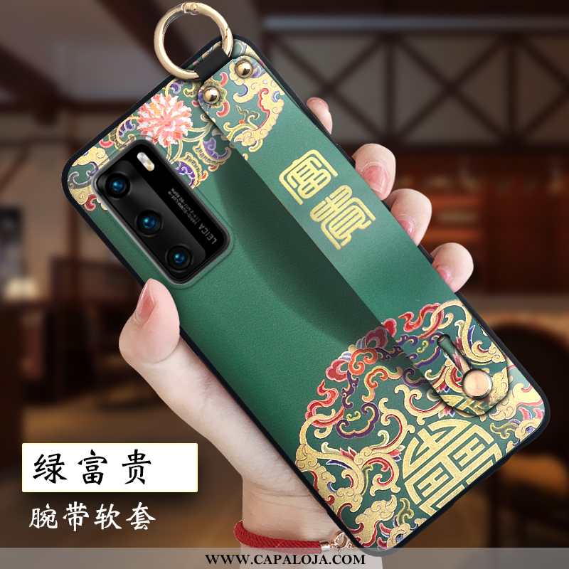 Capa Huawei P40 Criativas Completa Tendencia Silicone Verde, Capas Huawei P40 Slim Baratas