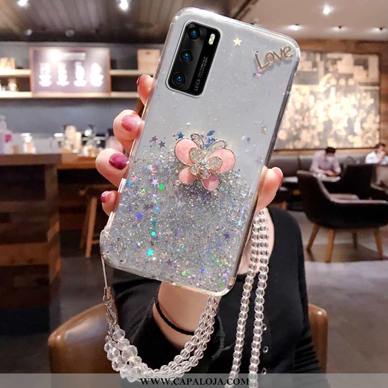 Capa Huawei P40 Criativas Telemóvel Antiqueda Vermelha Rosa, Capas Huawei P40 Soft Comprar