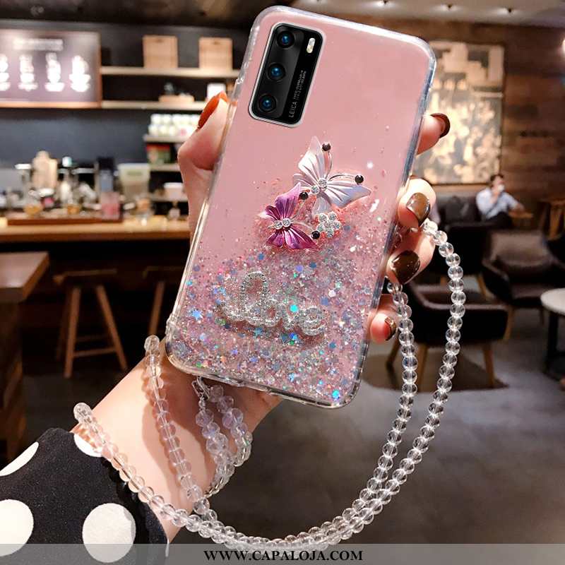 Capa Huawei P40 Criativas Telemóvel Antiqueda Vermelha Rosa, Capas Huawei P40 Soft Comprar