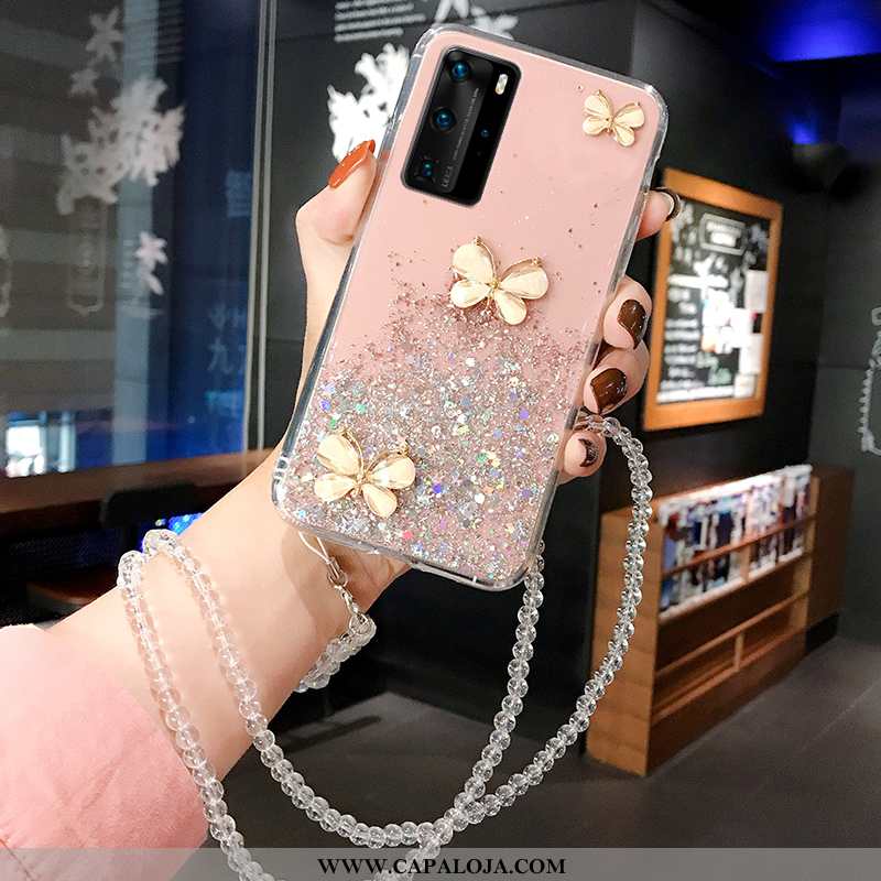 Capa Huawei P40 Criativas Telemóvel Antiqueda Vermelha Rosa, Capas Huawei P40 Soft Comprar