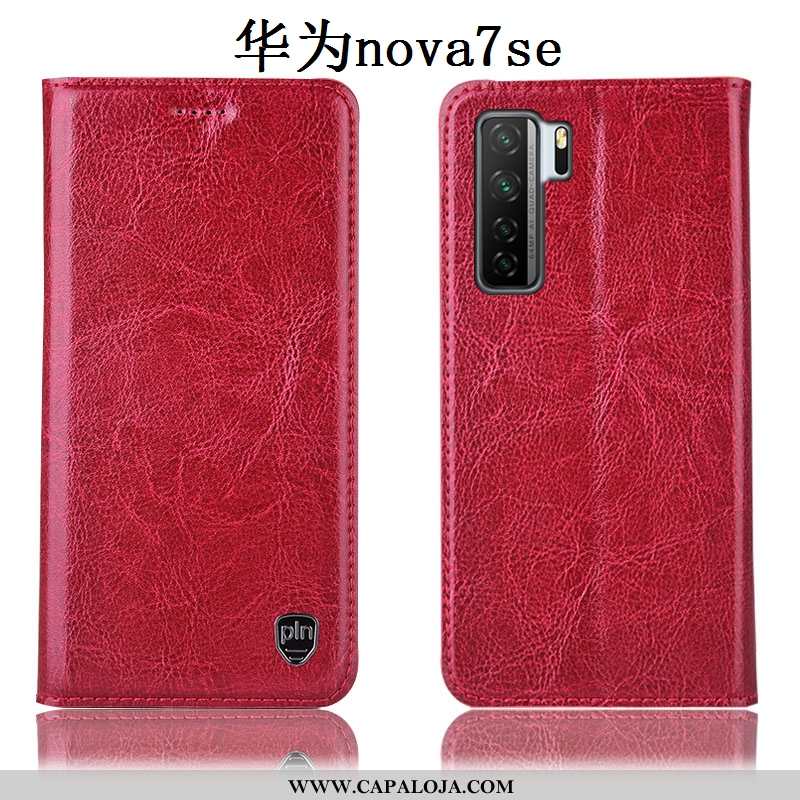 Capa Huawei P40 Lite 5g Couro Genuíno Cases Vermelha Capas Rosa, Huawei P40 Lite 5g Protetoras Promo