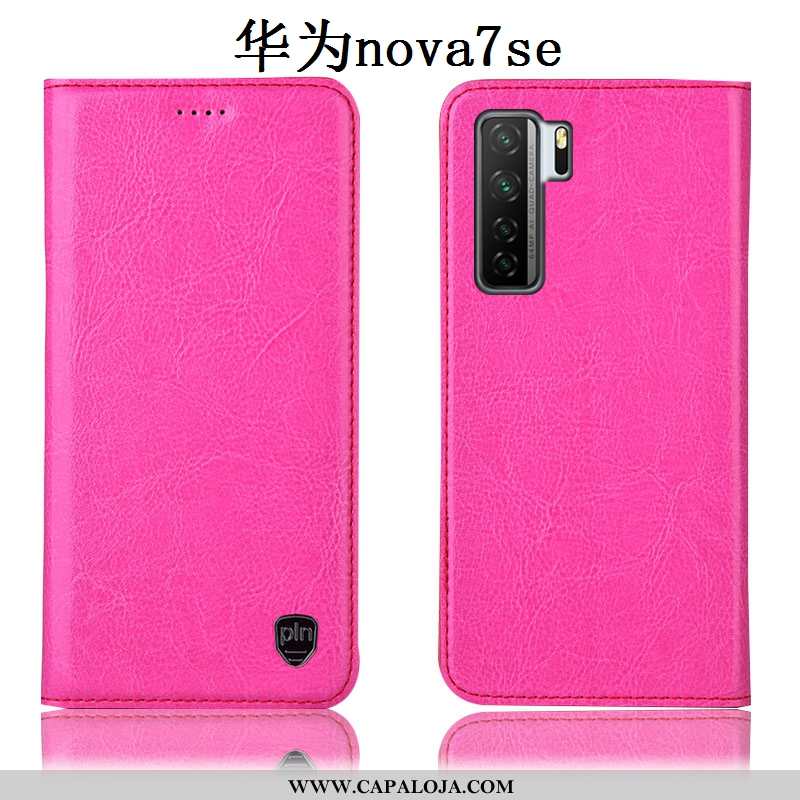 Capa Huawei P40 Lite 5g Couro Genuíno Cases Vermelha Capas Rosa, Huawei P40 Lite 5g Protetoras Promo