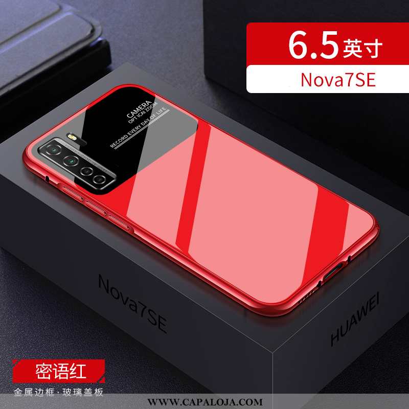 Capa Huawei P40 Lite 5g Tendencia Malha Criativas Telemóvel Vermelho, Capas Huawei P40 Lite 5g Super