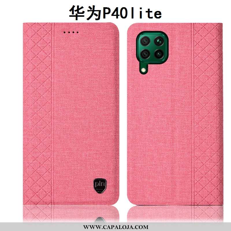 Capa Huawei P40 Lite Couro Capas Telemóvel Antiqueda Rosa, Huawei P40 Lite Protetoras Baratos