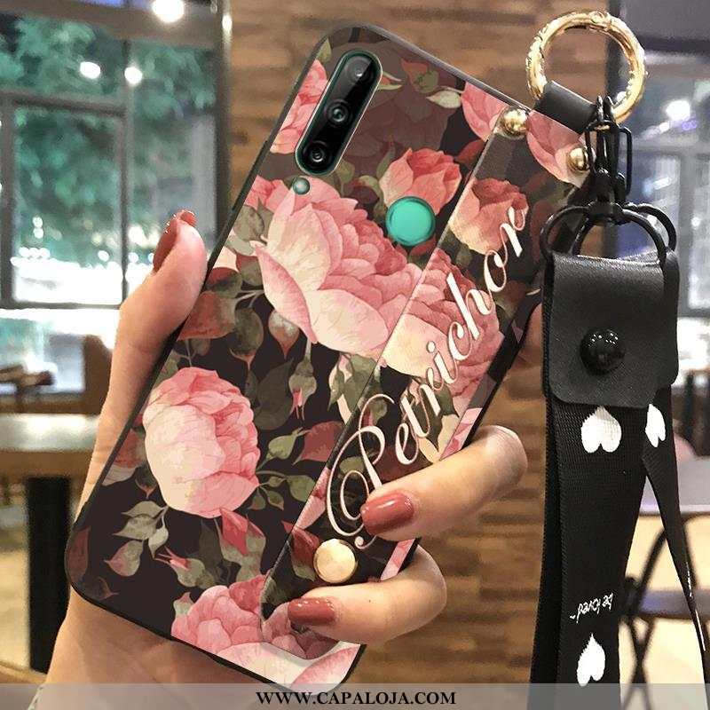 Capa Huawei P40 Lite E Cordao Soft Rosa Protetoras, Capas Huawei P40 Lite E Criativas Baratos