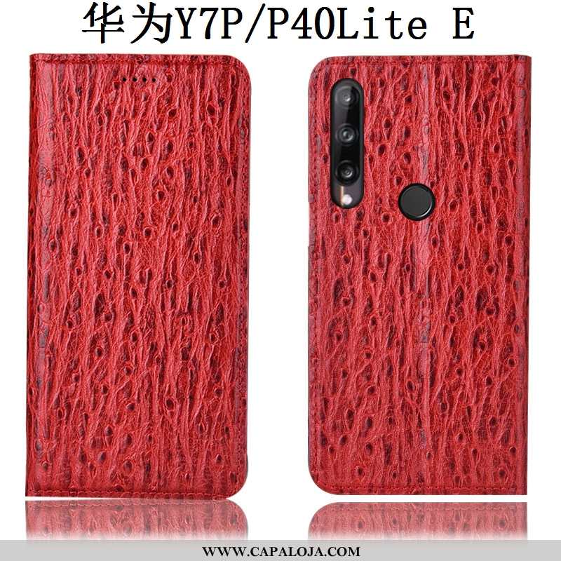 Capa Huawei P40 Lite E Couro Legitimo Capas Vermelha Antiqueda Vermelho, Huawei P40 Lite E Protetora