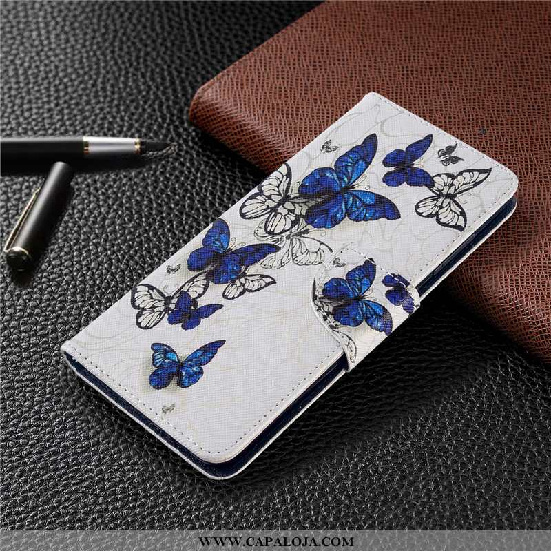 Capa Huawei P40 Lite E Couro Pintado Azul Capas, Huawei P40 Lite E Protetoras Barato