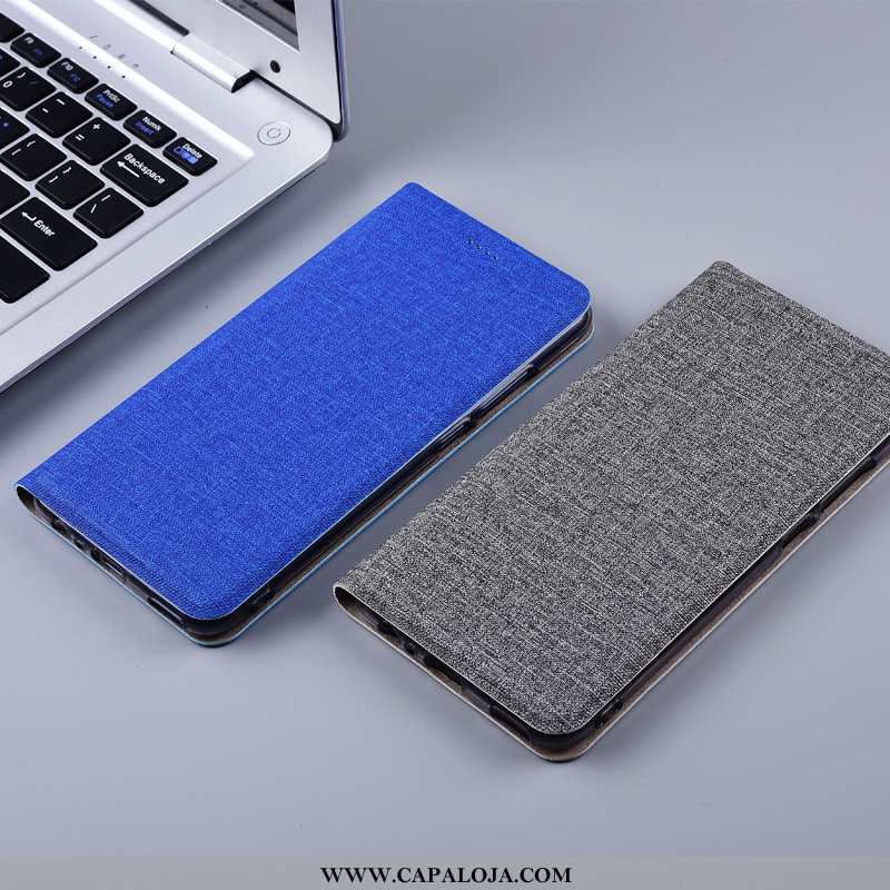 Capa Huawei P40 Lite E Linho Cover Azul Escuro Telemóvel, Capas Huawei P40 Lite E Couro Baratas