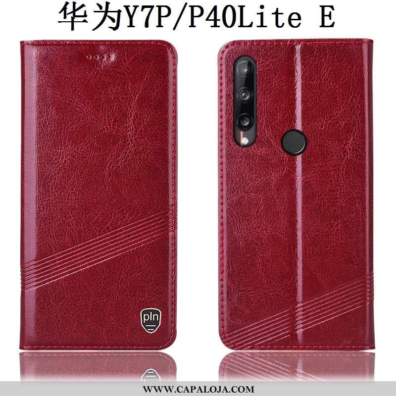 Capa Huawei P40 Lite E Protetoras Antiqueda Fio Cover Preto, Capas Huawei P40 Lite E Couro Genuíno B