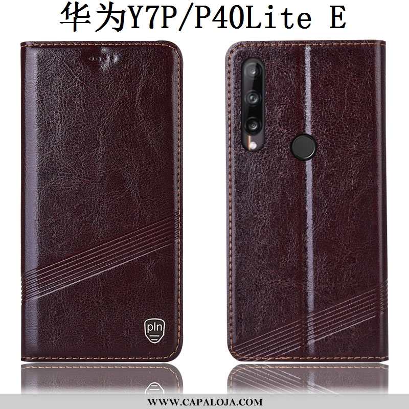 Capa Huawei P40 Lite E Protetoras Antiqueda Fio Cover Preto, Capas Huawei P40 Lite E Couro Genuíno B