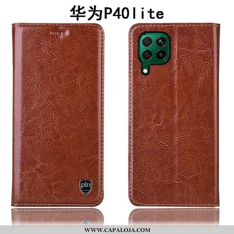 Capa Huawei P40 Lite Protetoras Capas Completa Tigrada Cinza, Huawei P40 Lite Couro Genuíno Baratas