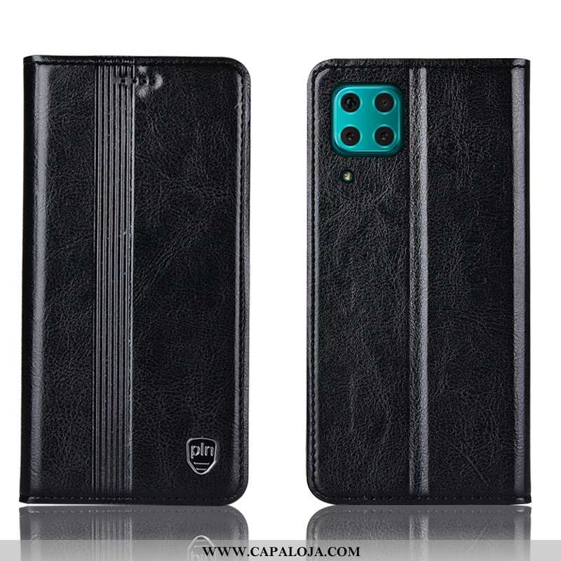 Capa Huawei P40 Lite Protetoras Telemóvel Cases Marrom Castanho, Capas Huawei P40 Lite Couro Legitim