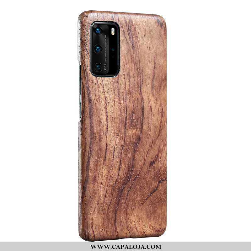 Capa Huawei P40 Madeira Antiqueda Telemóvel Capas Castanho, Huawei P40 Super Promoção