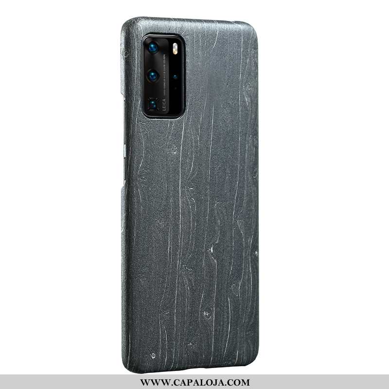 Capa Huawei P40 Madeira Antiqueda Telemóvel Capas Castanho, Huawei P40 Super Promoção