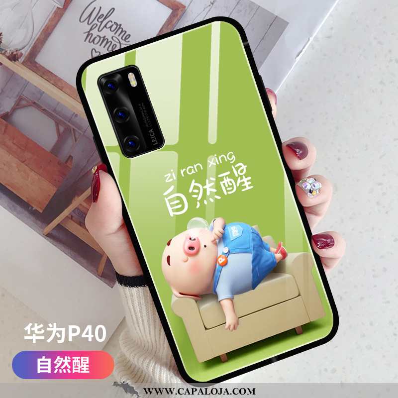 Capa Huawei P40 Personalizado Nova Feminino Telemóvel Verde, Capas Huawei P40 Fofas Baratas