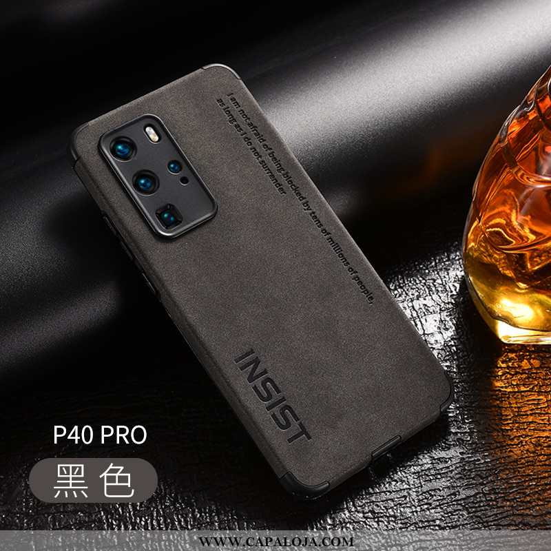 Capa Huawei P40 Pro Fosco Antiqueda Preto Telemóvel, Capas Huawei P40 Pro Criativas Baratas