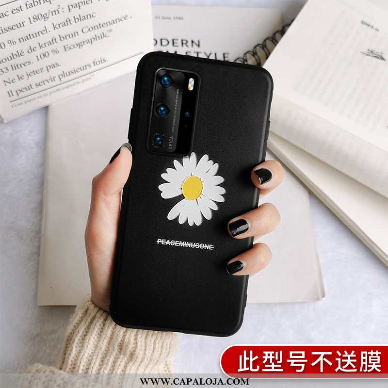 Capa Huawei P40 Pro Fosco Cases Vermelha Criativas Preto, Capas Huawei P40 Pro Personalizada Barato