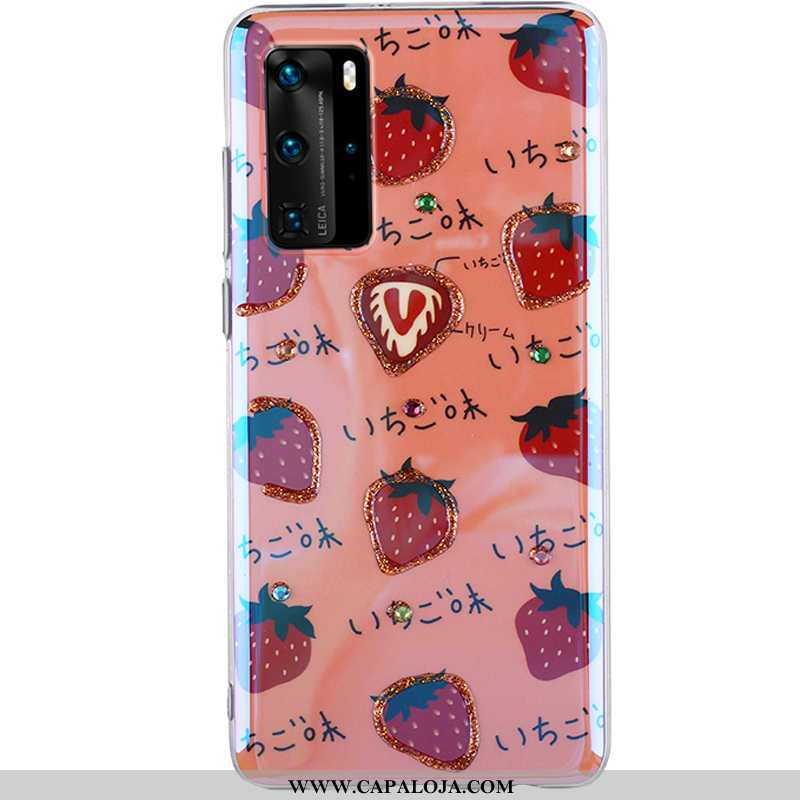 Capa Huawei P40 Pro Silicone Antiqueda Telemóvel Feminino Vermelho, Capas Huawei P40 Pro Bonitos Onl