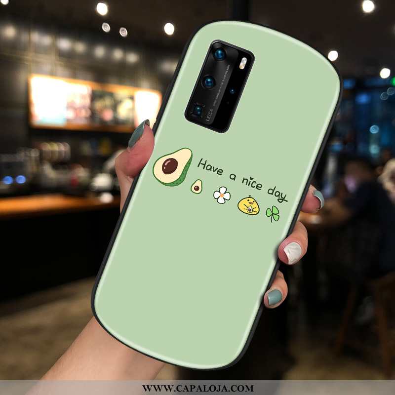 Capa Huawei P40 Pro Tendencia Criativas Malha Verde, Capas Huawei P40 Pro Vidro Venda