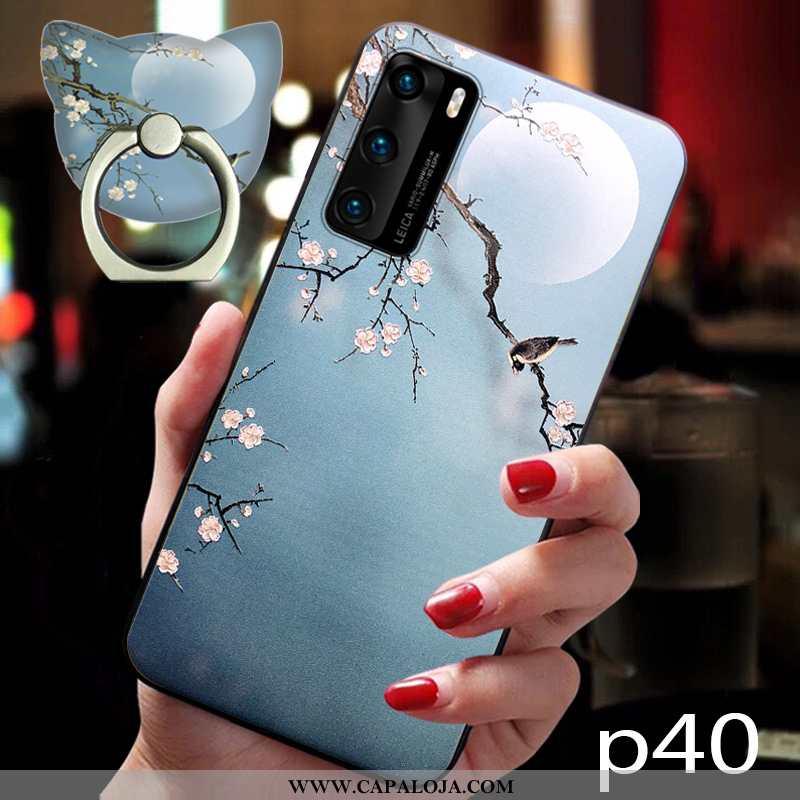 Capa Huawei P40 Pro Tendencia Midi Antiqueda Telemóvel Azul Escuro, Capas Huawei P40 Pro Soft Promoç