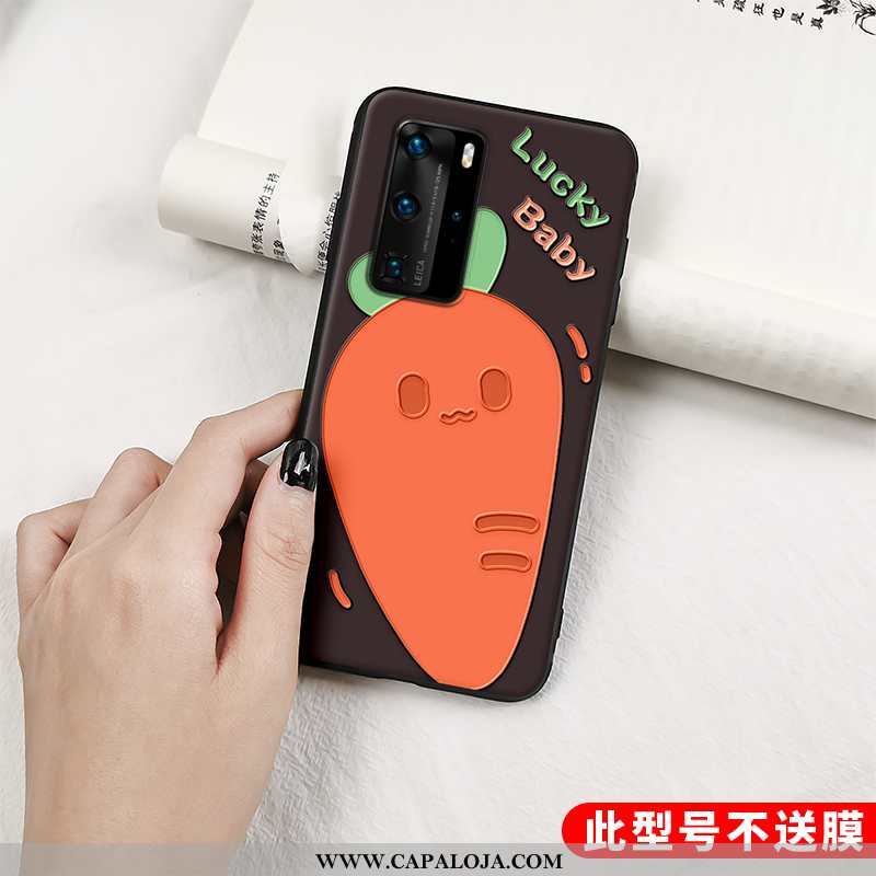 Capa Huawei P40 Pro Tendencia Telemóvel Fosco Coelho Laranja, Capas Huawei P40 Pro Soft Barato