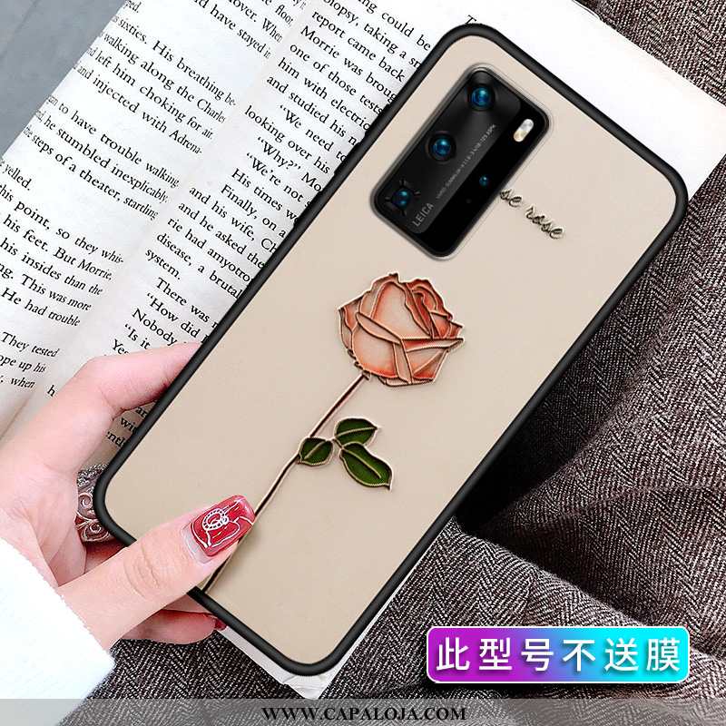 Capa Huawei P40 Pro Vintage Soft Telemóvel Cases Bege, Capas Huawei P40 Pro Tendencia Online