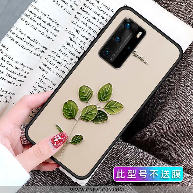 Capa Huawei P40 Pro Vintage Soft Telemóvel Cases Bege, Capas Huawei P40 Pro Tendencia Online