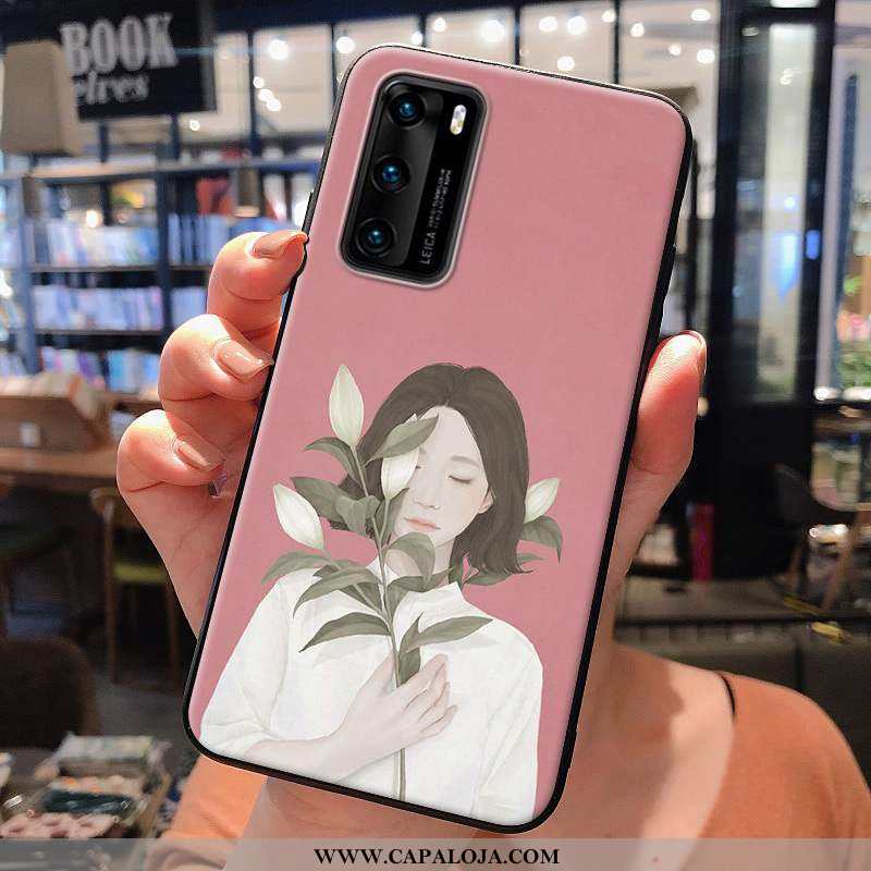 Capa Huawei P40 Silicone Rosa Capas Telinha, Huawei P40 Soft Baratas