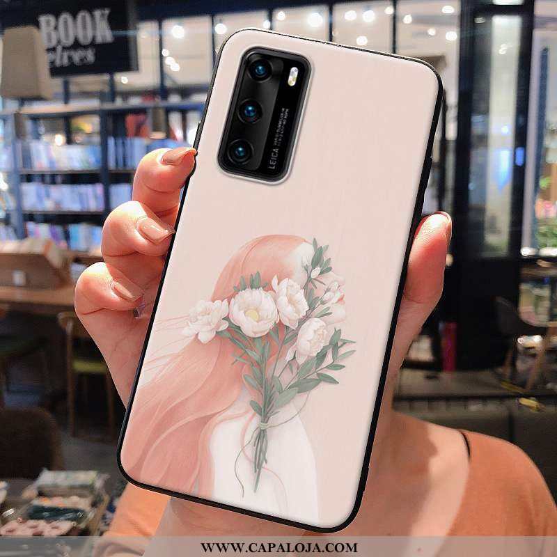 Capa Huawei P40 Silicone Rosa Capas Telinha, Huawei P40 Soft Baratas