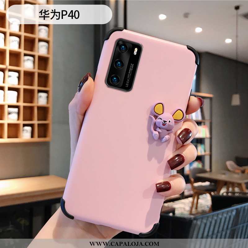 Capa Huawei P40 Slim Casal Silicone Bonitos Rosa, Capas Huawei P40 Tendencia Online