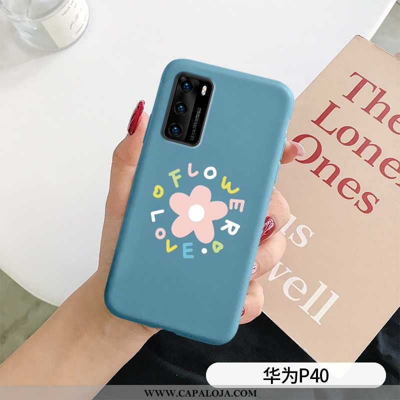 Capa Huawei P40 Soft Casal Azul Escuro Feminino, Capas Huawei P40 Silicone Baratos