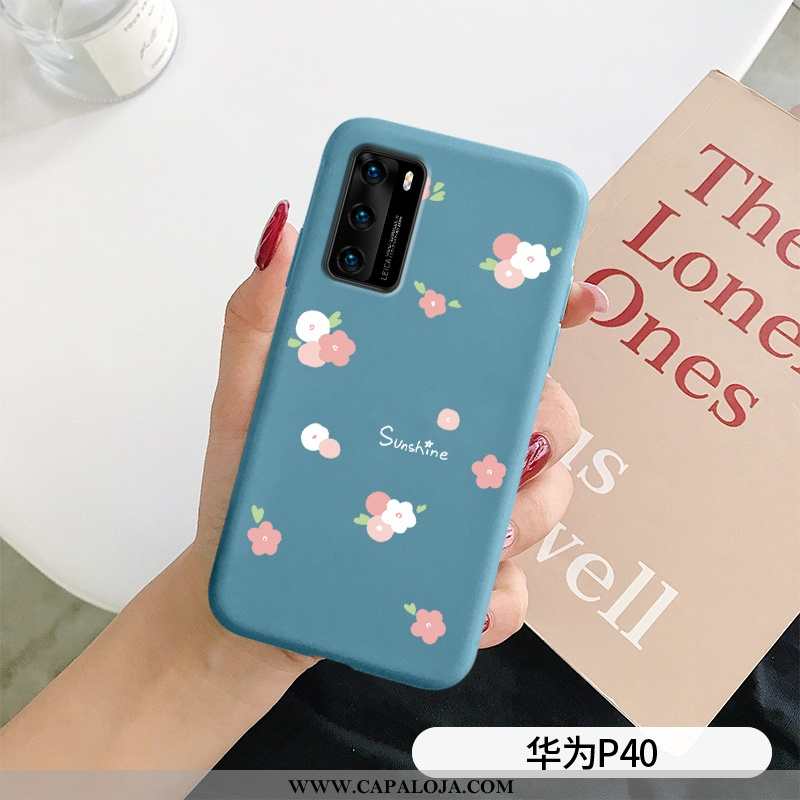 Capa Huawei P40 Soft Casal Azul Escuro Feminino, Capas Huawei P40 Silicone Baratos