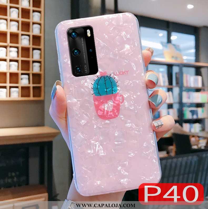 Capa Huawei P40 Soft Novas Rosa Telinha, Capas Huawei P40 Protetoras Promoção