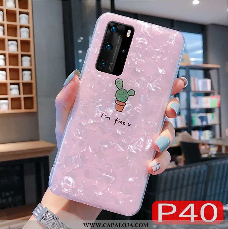 Capa Huawei P40 Soft Novas Rosa Telinha, Capas Huawei P40 Protetoras Promoção