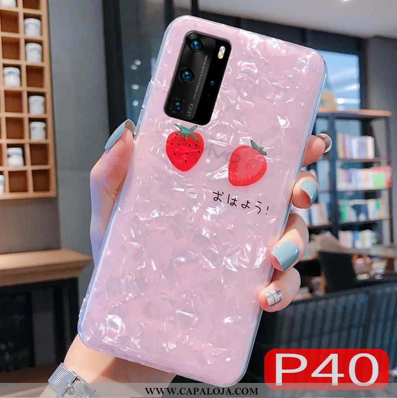 Capa Huawei P40 Super Malha Criativas Vermelha Rosa, Capas Huawei P40 Protetoras Online