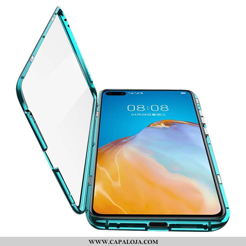 Capa Huawei P40 Vidro Resistente Completa Frente E Verso Verde, Capas Huawei P40 Protetoras Barato