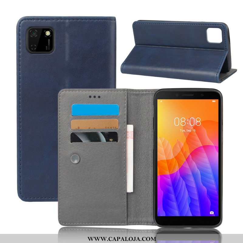 Capa Huawei Y5p Couro Cases Telemóvel Suporte Laranja, Capas Huawei Y5p Carteira Promoção