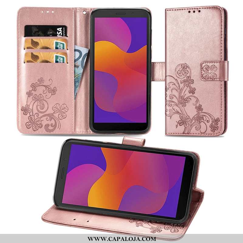 Capa Huawei Y5p Couro Cover Completa Antiqueda, Capas Huawei Y5p Rosa Barato