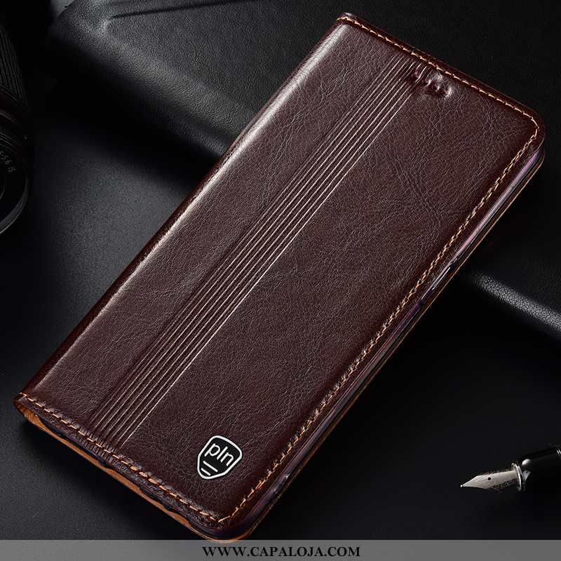 Capa Huawei Y6 2020 Protetoras 2020 Cases Masculino Castanho, Capas Huawei Y6 2020 Couro Genuíno Bar