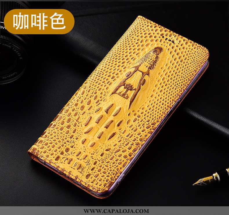 Capa Huawei Y6p Couro Genuíno Amarelo Antiqueda Capas, Huawei Y6p Protetoras Online