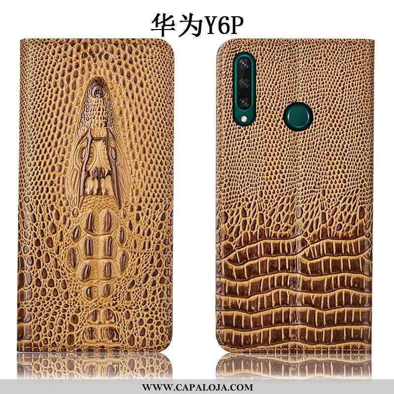 Capa Huawei Y6p Couro Genuíno Amarelo Antiqueda Capas, Huawei Y6p Protetoras Online