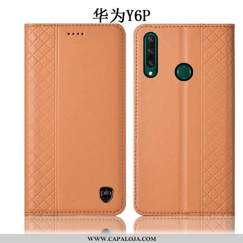 Capa Huawei Y6p Couro Genuíno Telemóvel Marrom Antiqueda Castanho, Capas Huawei Y6p Protetoras Barat