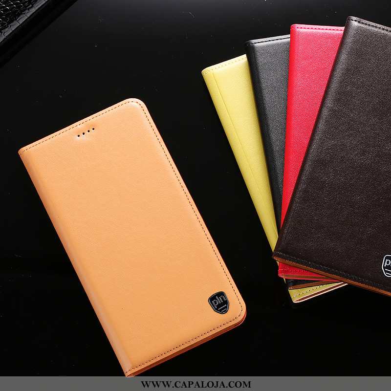 Capa Huawei Y6p Couro Legitimo Cases Antiqueda Capas Amarelo, Huawei Y6p Protetoras Baratas