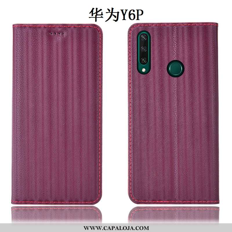 Capa Huawei Y6p Protetoras Antiqueda Cases Telemóvel Roxo, Capas Huawei Y6p Couro Legitimo Baratos