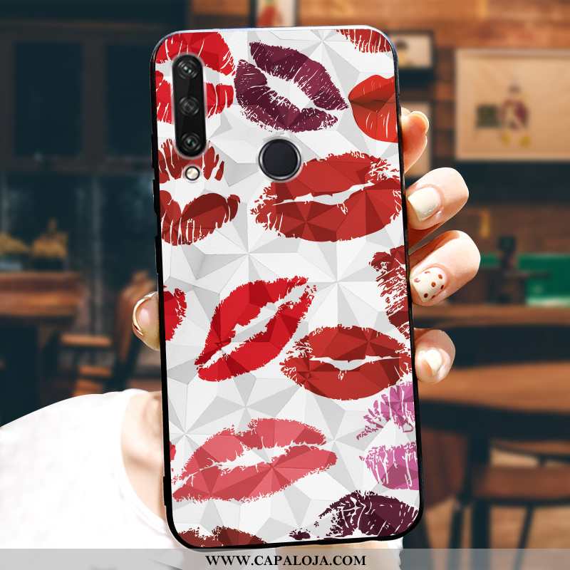 Capa Huawei Y6p Protetoras Cases Desenho Animado Customizadas Vermelho, Capas Huawei Y6p Silicone Co