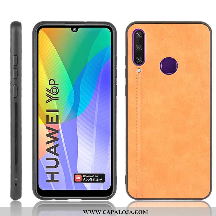 Capa Huawei Y6p Protetoras Tendencia Completa Amarelo, Capas Huawei Y6p Couro Promoção