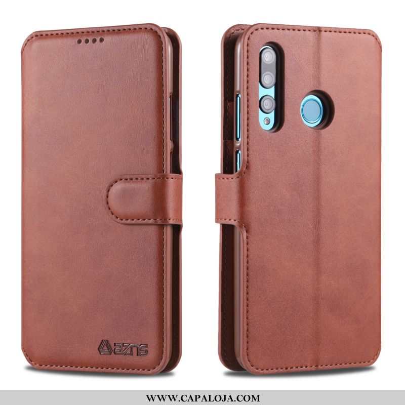 Capa Huawei Y6p Silicone Protetoras Couro Marrom Castanho, Capas Huawei Y6p Carteira Baratas